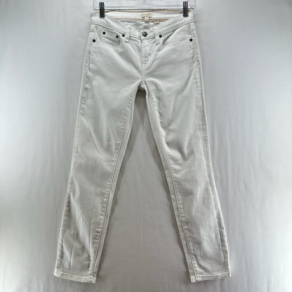 J.Crew Jeans Womens Size 25 Stretch Toothpick Skinny Ankle Low Rise Denim White